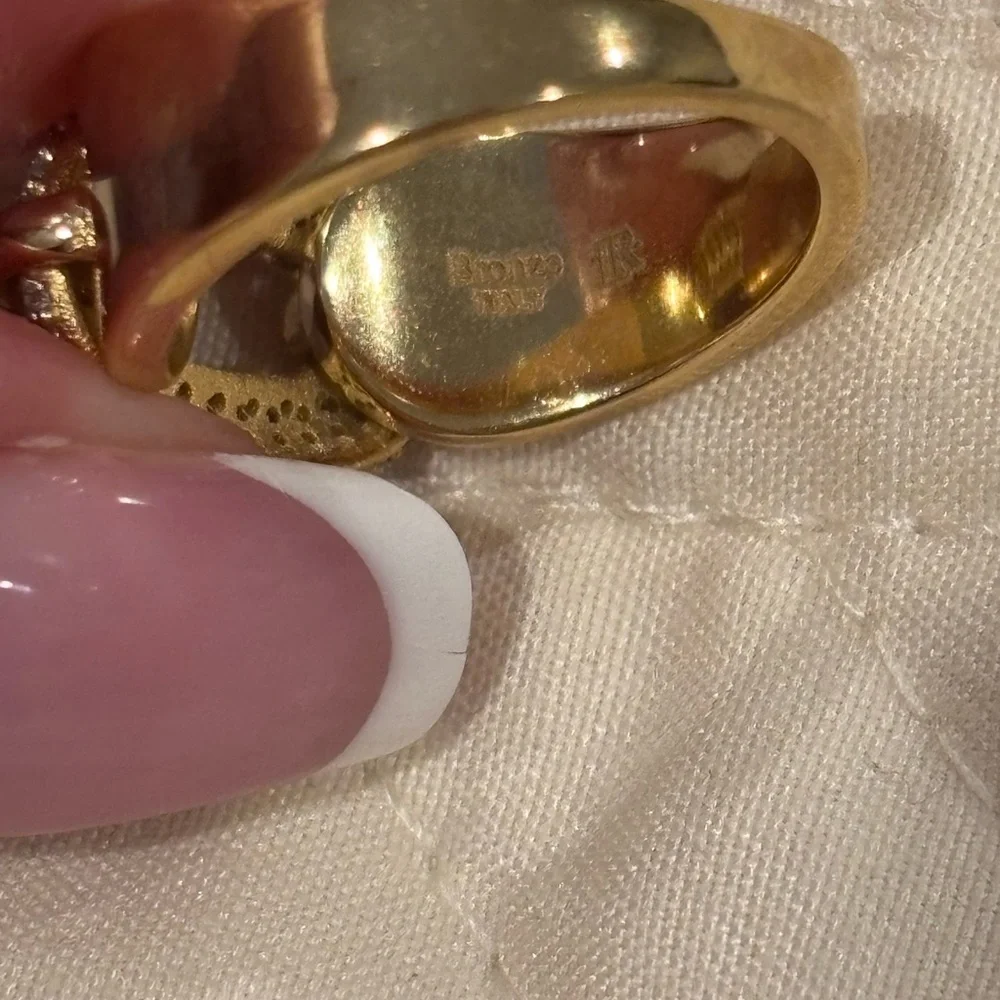 Lisa Robertson Elegant Gold and Silver Women's Ring Bronzo Italy - Picture 6 of 7